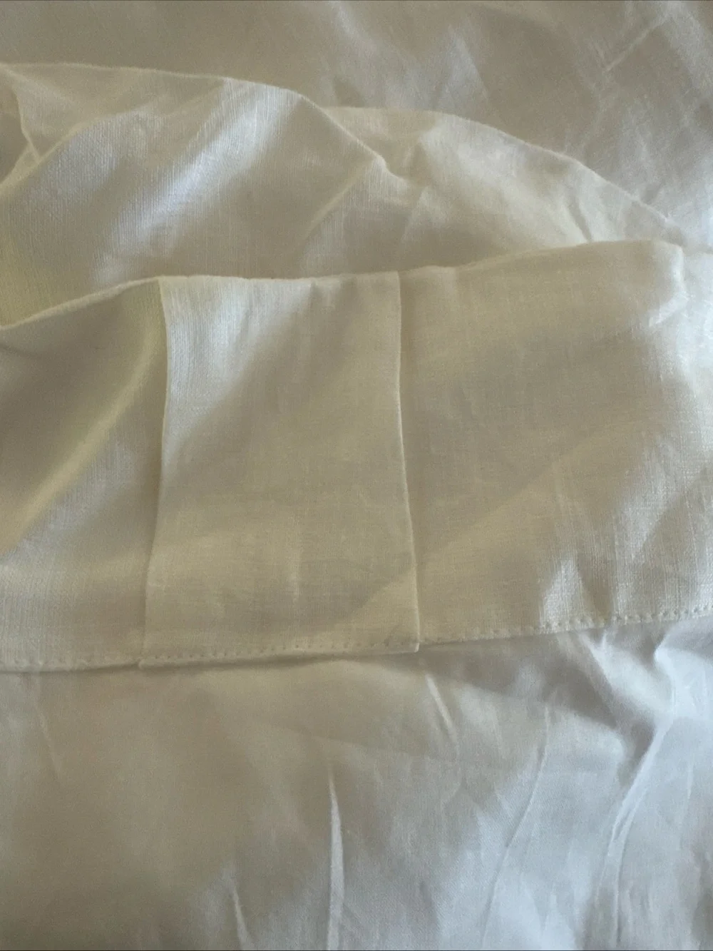 NEW Quince White European Linen Curtain 1 Panel Light Filtering Lined 48 x 96”